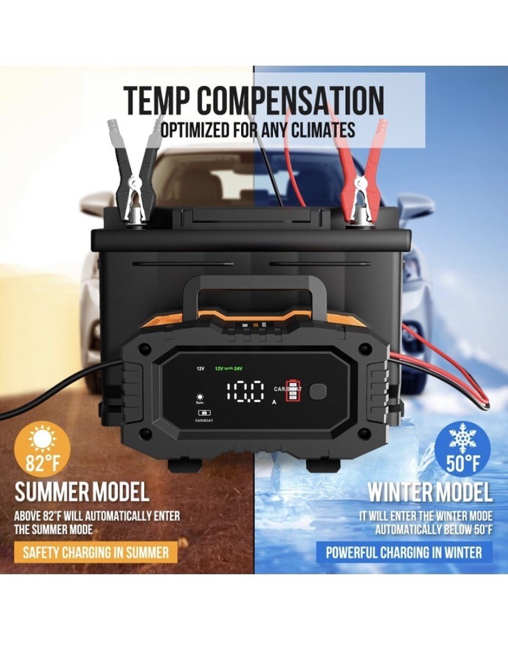 NEXPEAK NC202 10Amp Battery Charger 12V 24V LiFePO4 Lead Acid Portable Car B... eBay