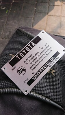 Late F Engine Toyota Land Cruiser Firewall Data ID Plate Tag FJ40