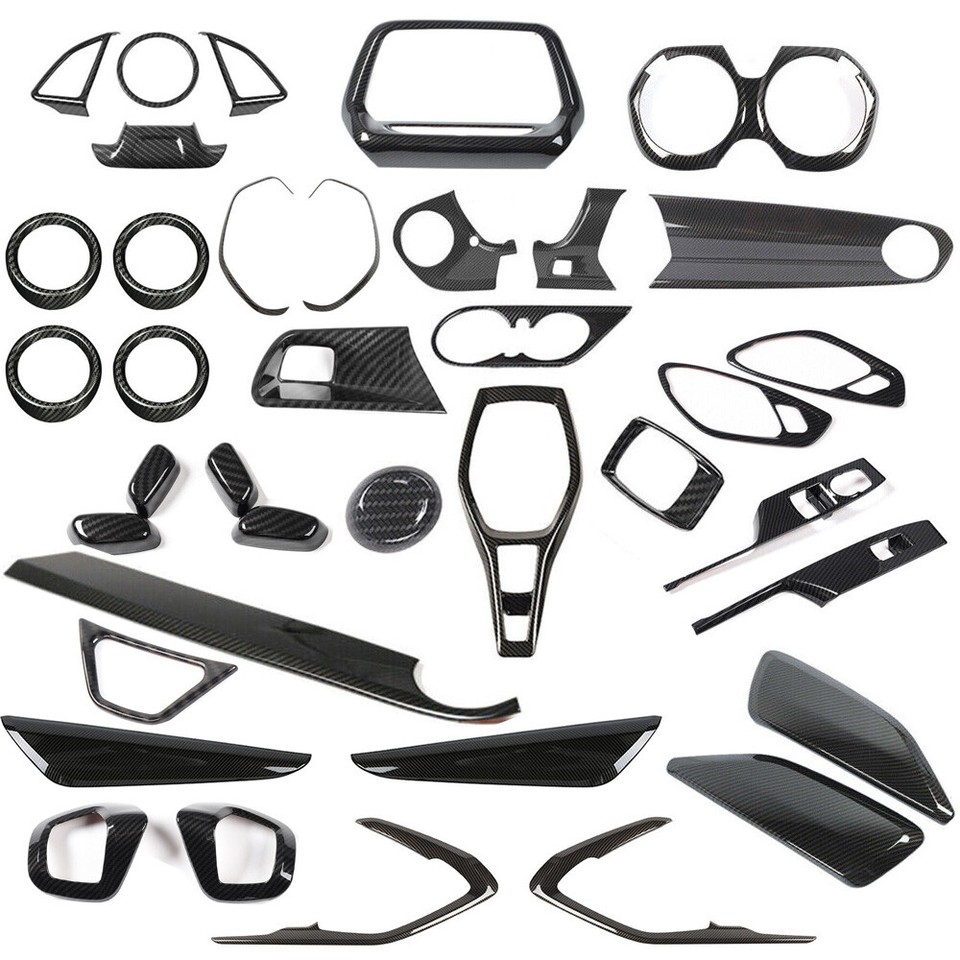 Carbon Fiber Interior Cover Trim Decor Sticker Accessories for Chevy Camaro 17+