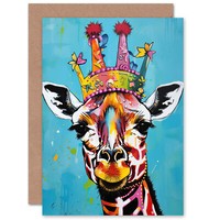 Prinzessin Ren Kinder Giraffe Geburtstagskarte