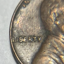 1957-D Lincoln Wheat Cent Between B & E Die Chip Break Error Variety Penny