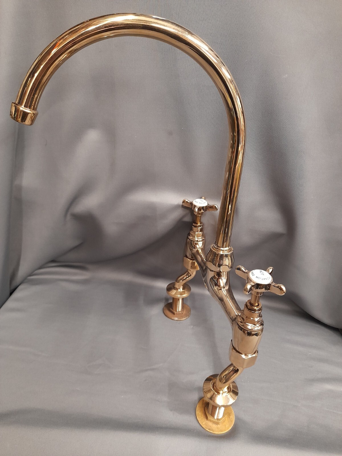 BRASS MIXER TAPS IDEAL BELFAST KITCHEN SINK, RECLAIMED FULLY REFURBED