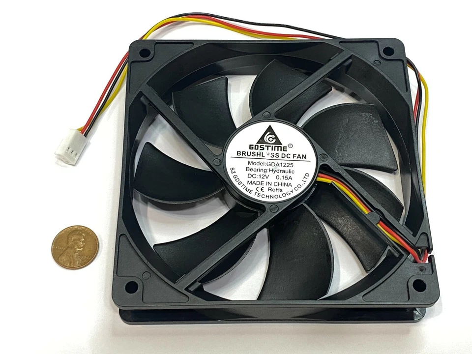 2 x GDSTIME Computer Case fan Large 12V 3Pin 120mm 25mm gda blower 1225 G19 - Image 3 of 3