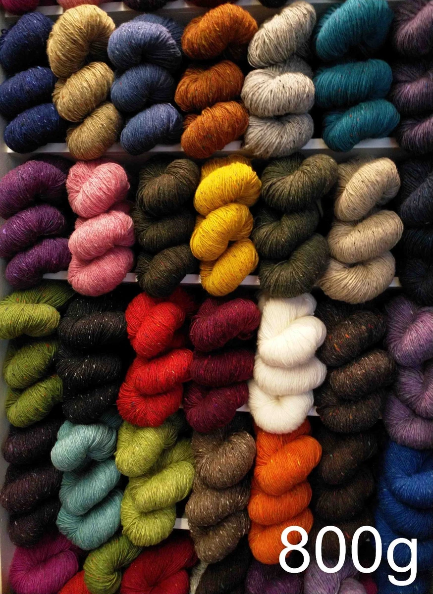 800g Donegal Aran Tweed Yarn 4 Skeins 200g each Choose your Colour 100 wool