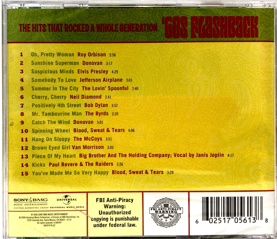 Classic Sixties: '60S Flashback CD New Sealed! Small Cracks on Case Foto 3 de 3
