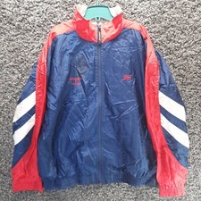 Vintage Speedo Windbreaker Jacket Adult Large Blue Red LCHS Swimming Diving