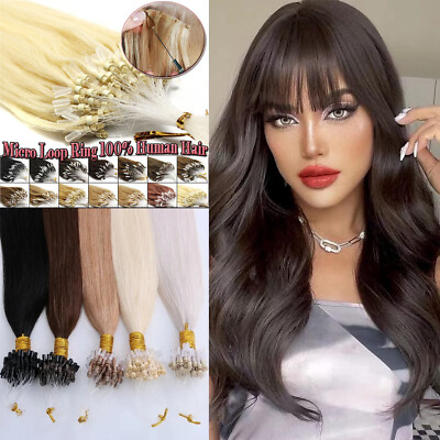 FashionEasy Micro Ring Link Hair Extensions Micro Beads Loop Tip Remy Human Hair