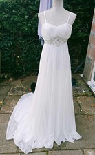 Stunning New Ivory Wedding Dress & Wrap By Nicholas Millington Size. Sml 8