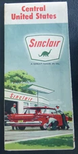 1961 Central  United States  road map Sinclair gas oil early interstate
