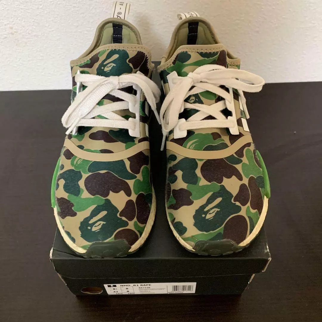 A Bathing Ape BAPE x Adidas NMD R1&#039;Olive Camo&#039; BA3726 US8.5 from Japan | eBay