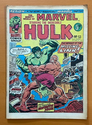Mighty World of Marvel #53 RARE MARVEL UK 1973. Stan Lee. FN+ Bronze Age comic