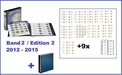 Lindner 1118M2 2 EURO-Coin-Album Vordruckalbum + Vordrucke 2012 15 + Kassette