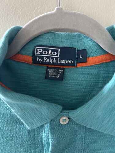 Vintage Polo Ralph Lauren bunte Streifen aztekisch türkis/türkis Herren Größe Large - Bild 3 von 4