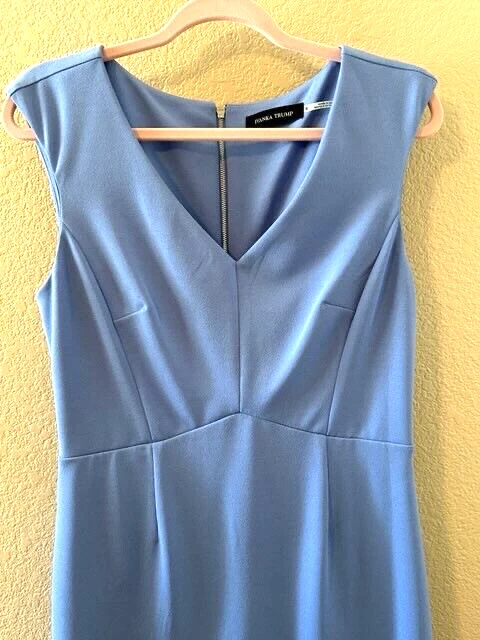 UNDERCOVER Abito tubino Ivanka Trump Secret Weapon in maglia a compressione ~ taglia 8 ~ blu ~ NUOVO