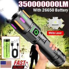 350000000 Lumen Super Bright LED Tactical Flashlight Rechargeable LED Work Light