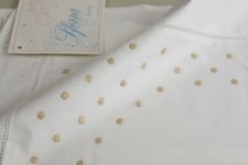 NEW SFERRA BABY Boudoir Pillow Sham EMBROIDERED Beige Taupe DOTS White ITALY