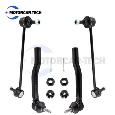Front Sway Links Suspension + Outer Tie Rod Kit For Nissan Versa 2007-2012
