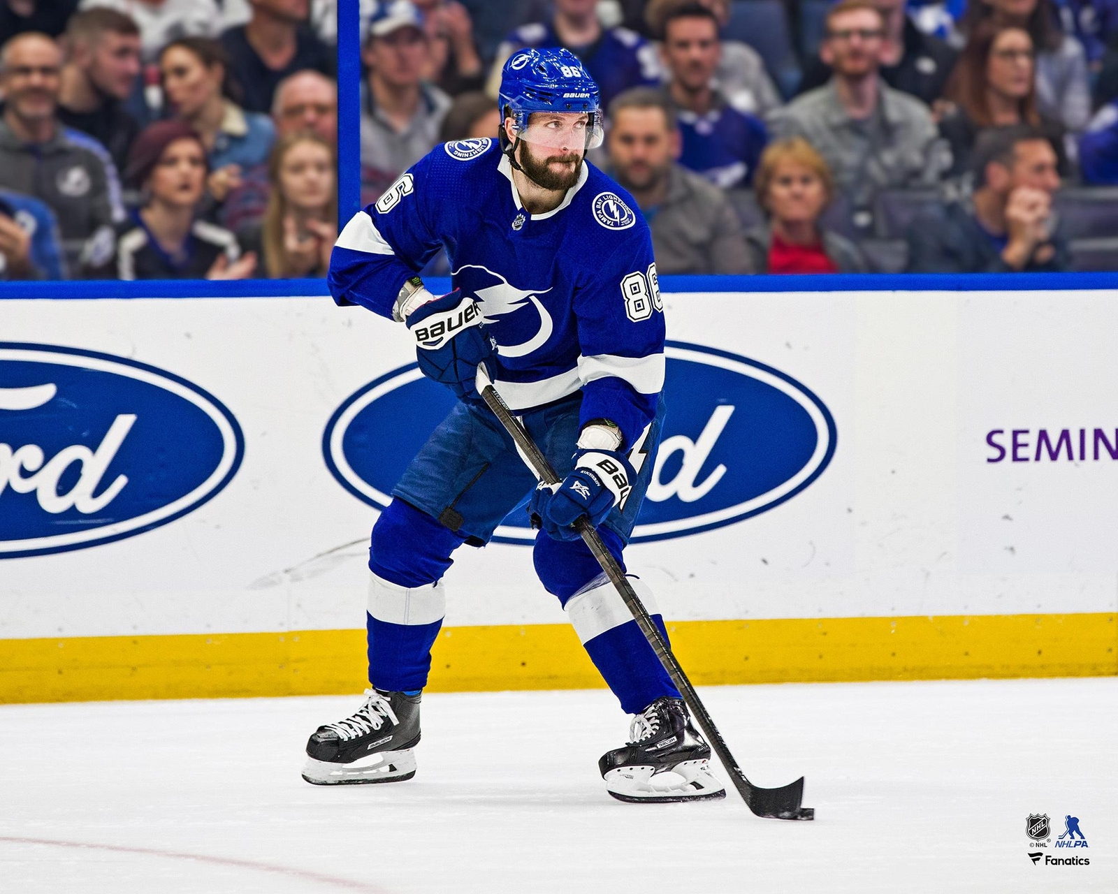Nikita Kucherov Tampa Bay Lightning Unsigned Blue Jersey Skating Photo