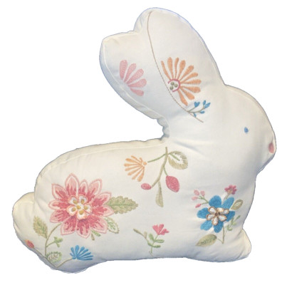 Bunny Shaped Embroidery Accent Pillow