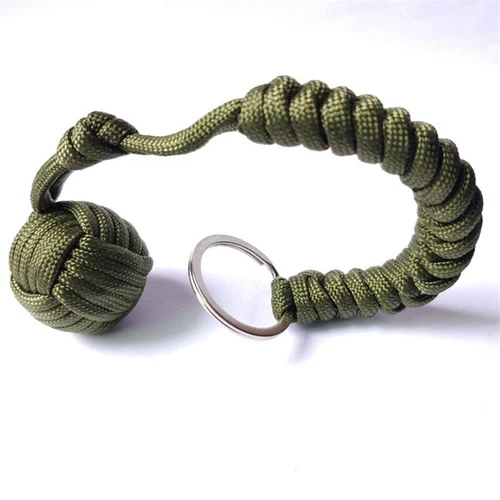 Monkey Keychain Fist Steel Ball Paracord Strength Durable Outdoor Backpack - Picture 6 of 30