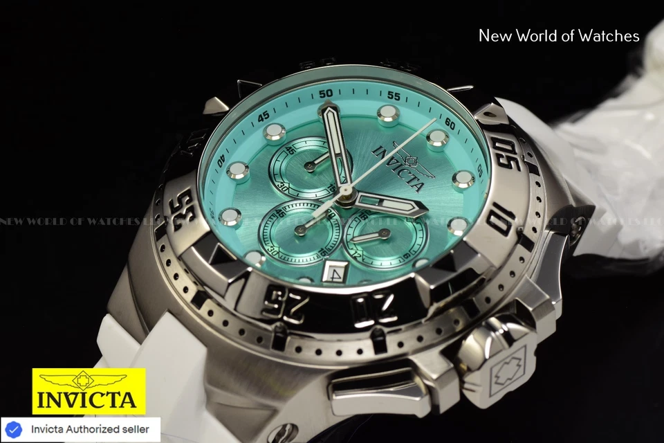 Reloj Invicta para hombre 50 mm EXCURSION turquesa esfera cronógrafo correa de silicona Foto 4 de 4