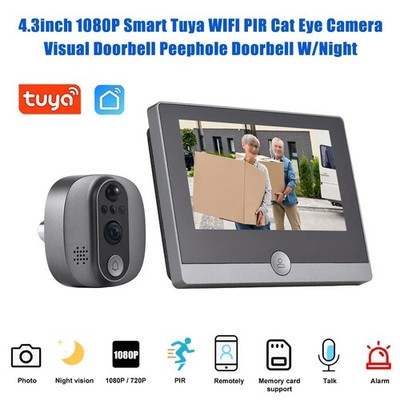 NEW Smart Wifi Peephole Doorbell Viewer Video Camera 2-Way Audio Motion Detect