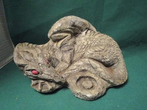 1980 Mythical Chalk Dragon Incense Holder