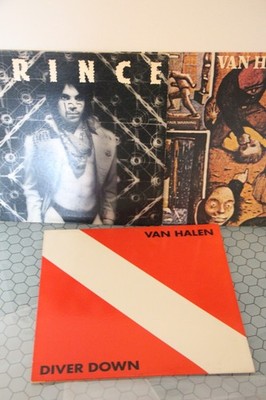 (3) LP COVER/WALL ART Only, Prince Dirty Mind Van Halen Diver Down Fair Warning
