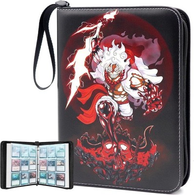Trading Card Binder One Piece Card Game 4 Pocket With 50 Sleeves Up To 400 Cards