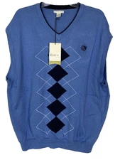 Cutter & Buck Blue Men's Golf Vest 100% Pima Cotton Size XL Hong Kong NWT $72