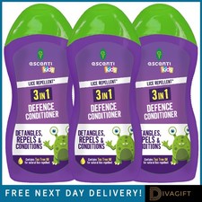 3 x ESCENTI DEFENCE CONDITIONER 300ML LICE REPELLENT WITH TEA TREE OIL FOR KIDS 9.94 per litre