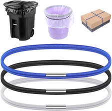Heavy Duty Elastic Garbage Trash Can Bands 3 Pcs fits 13-30 Gallons Wastebaskets