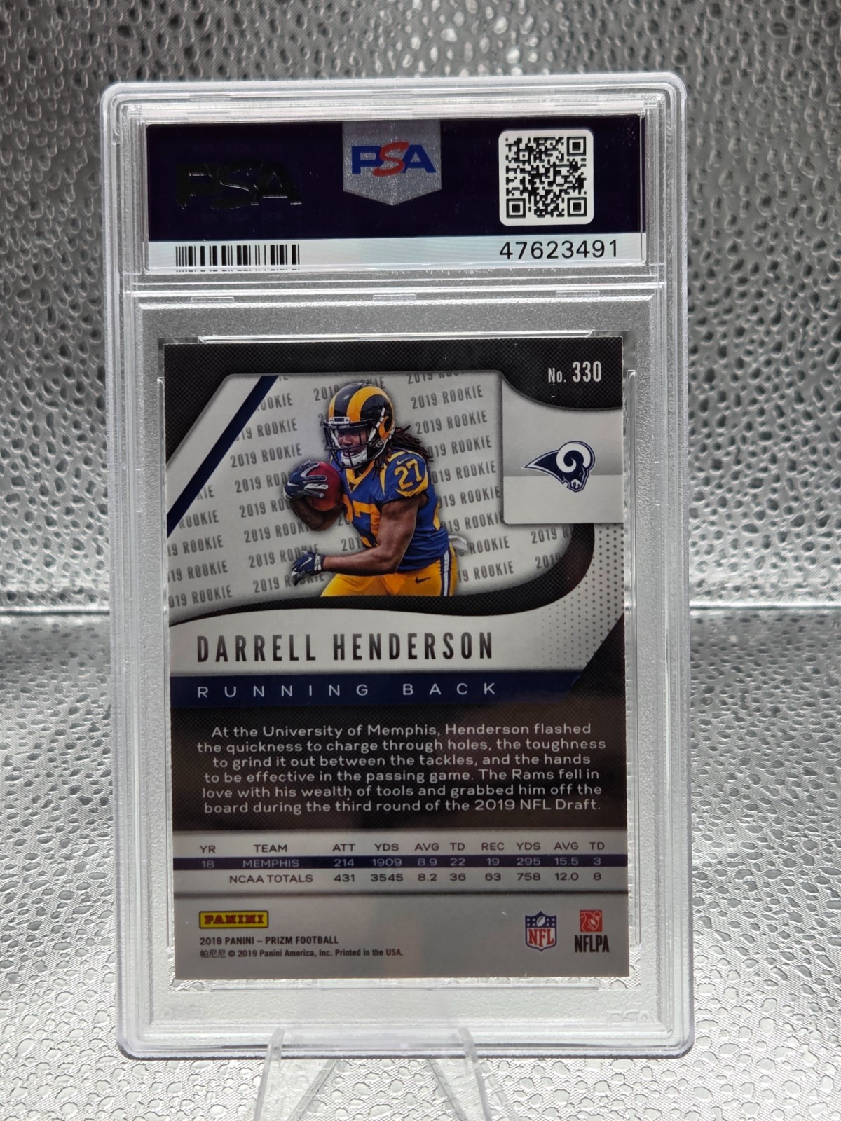 2019 Prizm DARRELL HENDERSON Rookie RC Football Card PSA 10 GEM MINT view 2