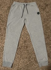 GTL4 Men's Gray Fleece Jogger Sweatpants Size L Drawstring Pockets Elastic