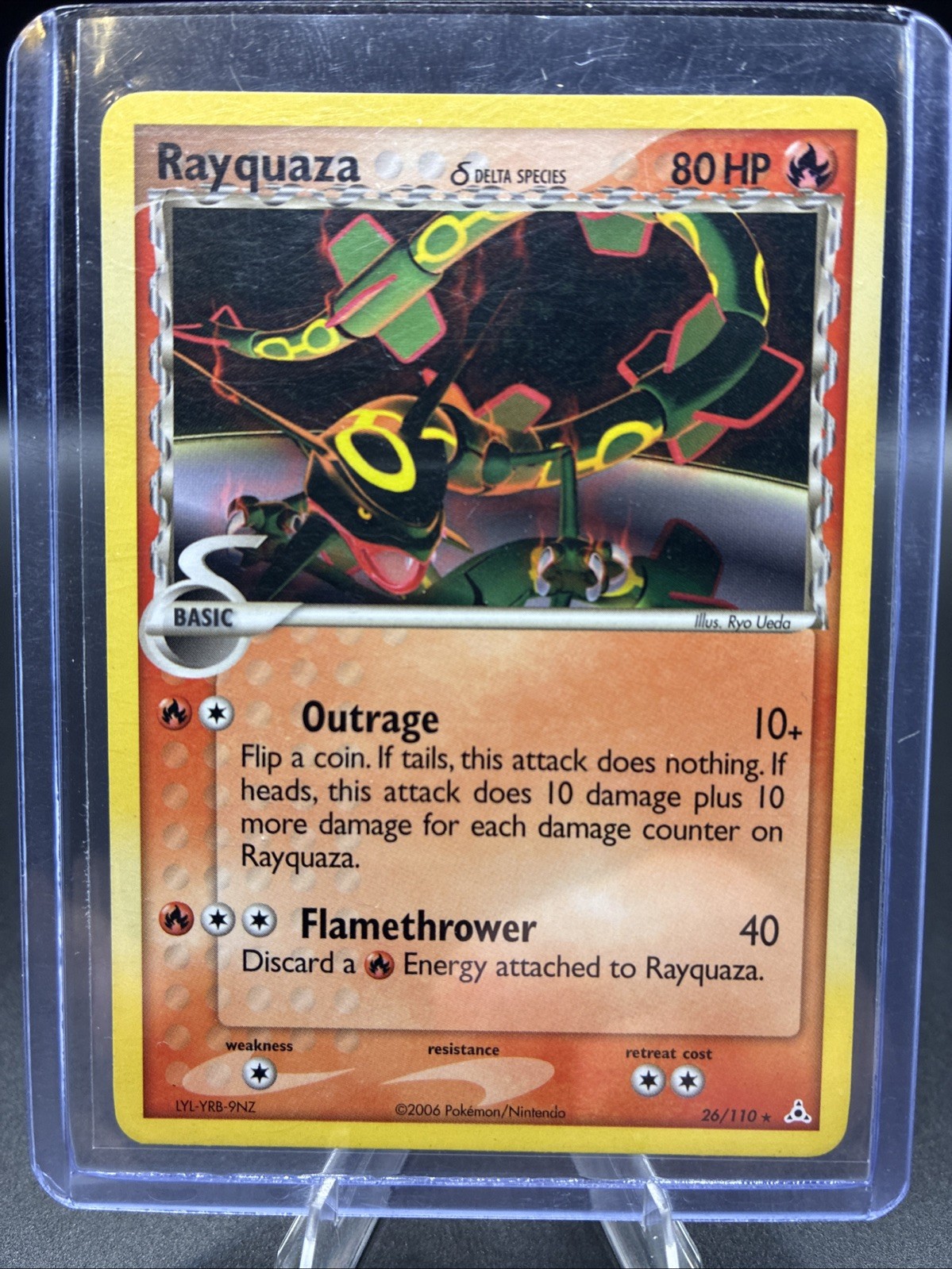 Rayquaza Delta Species 26/110 EX Holon Phantoms - Non Holo Rare Pokemon 2006