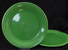 Homer Laughlin Fiesta Medium Green Older Set of 2 Luncheon Plates