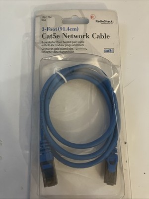 3 Foot Blue - Ethernet Network Cable - Cat5e Patch Cord - 3 Ft - LAN - 1 Pack