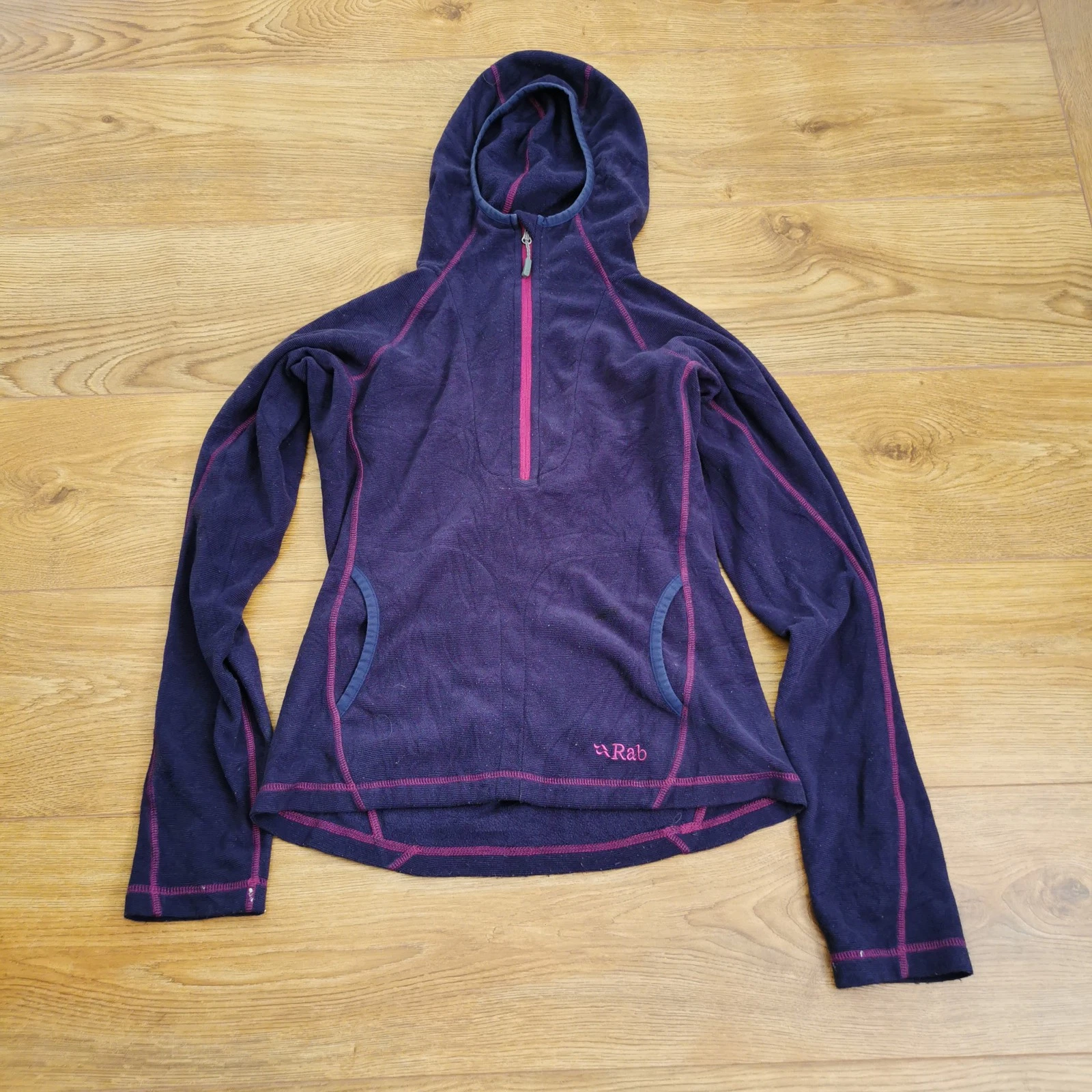 Rab Orbit Hoodie Womens 8 UK Purple Polartec 1/4 Zip Outdoor Hiking Walking
