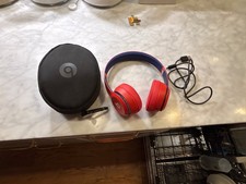 Red beats solo 3 wireless with charger and case