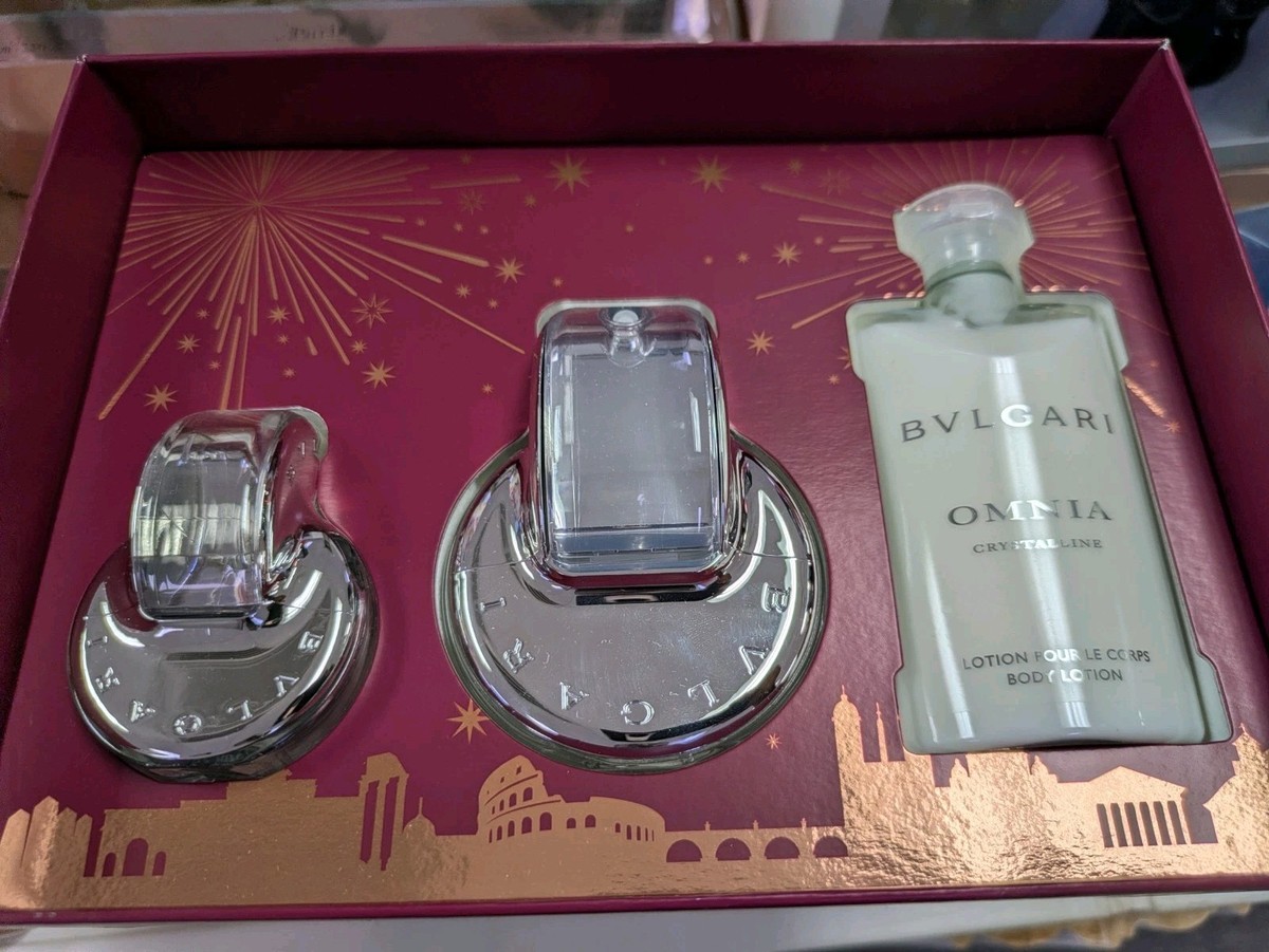 OMNIA CRYSTALLINE 3PC GIFT SET 2.2OZ EDT SPRAY FOR WOMEN 100