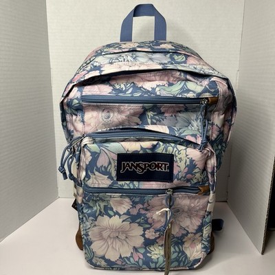 JanSport Cool Student Backpack Faded Tapestry Elemental Blue Floral NWT
