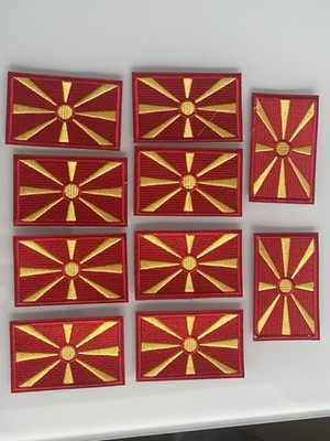 10 pieces flag iron patchesMacedonia 8cm x5cm