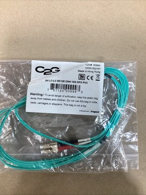 10 Pack - Legrand C2G Fiber Optic Cable 3M LC-LC 50/125 OM4 10G DPX PVC Duplex