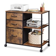3 Drawer Mobile File Cabinet, Rolling Printer Stand with Open Storage Shelf, ...