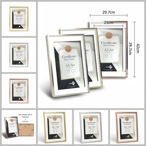 A3 / A4 Certificate Photo Frame Wall Hanging Display Gold Silver Copper Document - Picture 2 of 19