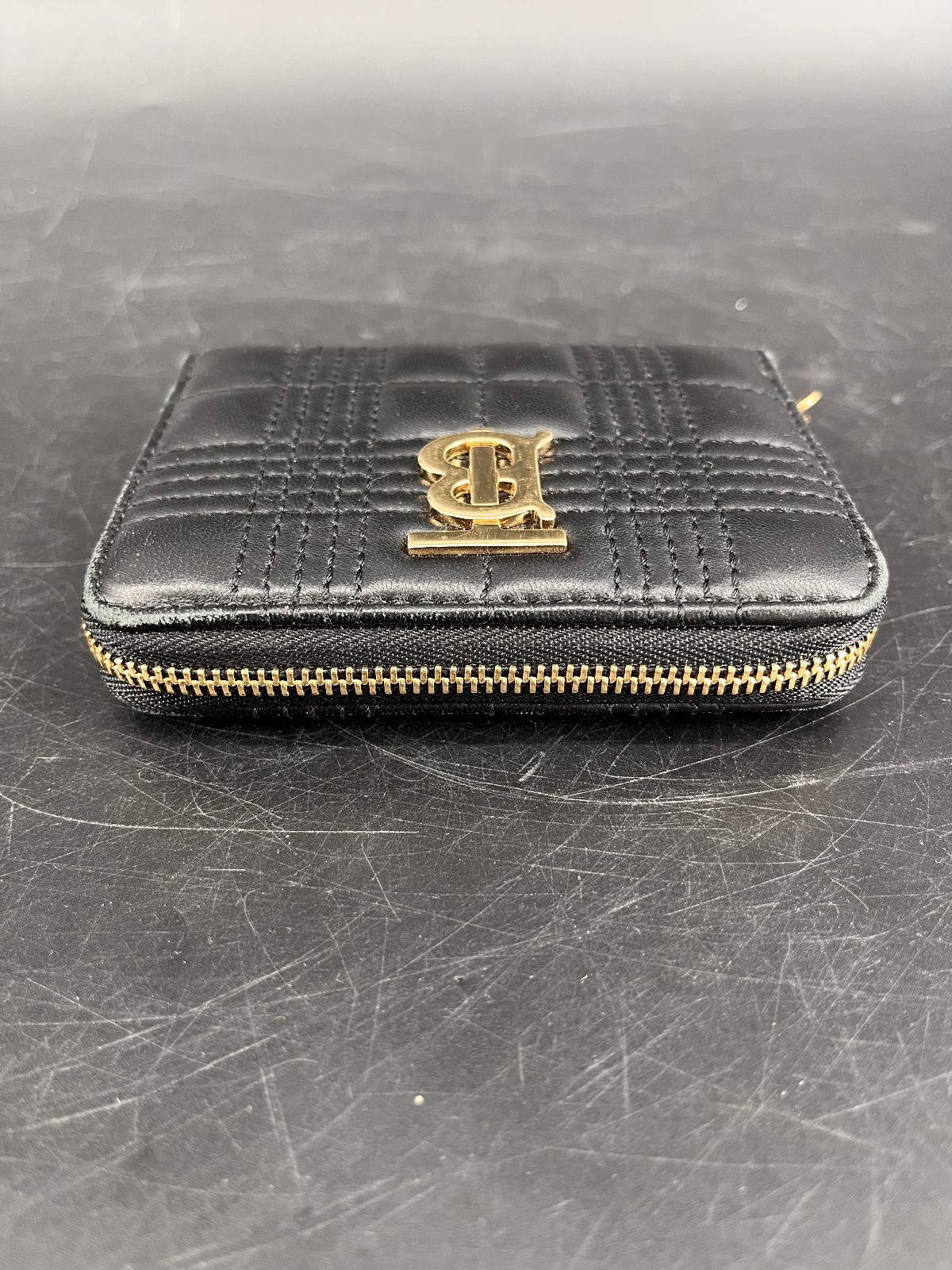 Burberry Lola Zip Around Wallet Black Quilted Leather TB Monogram Box Dust Bag image 10