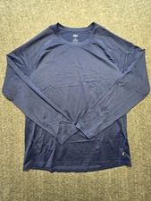 REI Co-Op Mens Lightweight Long Sleeve Crew Neck Base Layer Blue Large