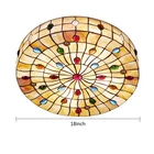 Tiffany Style Vintage Stained Glass Flush Mount Ceiling Light Pendant Lamp