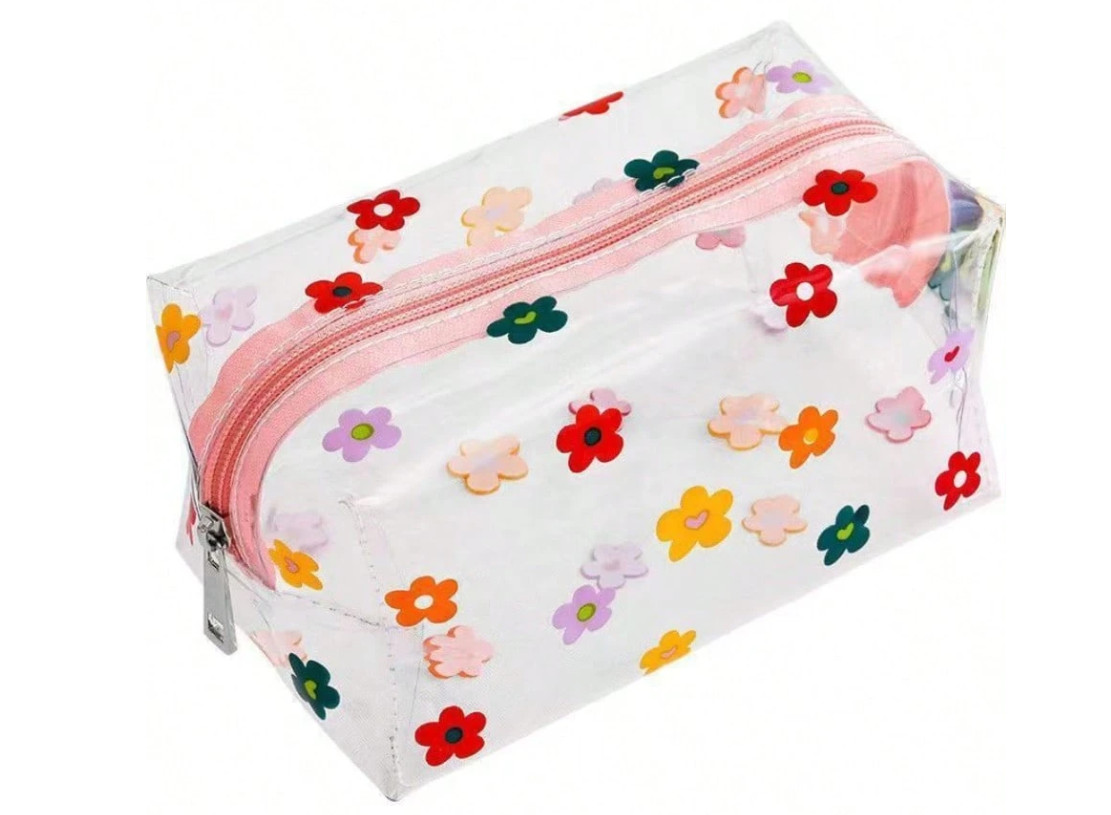 1pc Transparent Zipper Makeup Storage Bag – Travel Cosmetic & Waterproof Pencil