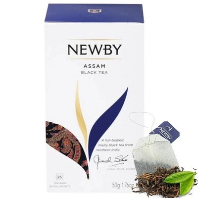 Newby Assam Classic Black Tea Biodegradable Herbal Tea 25 Bags free shipping